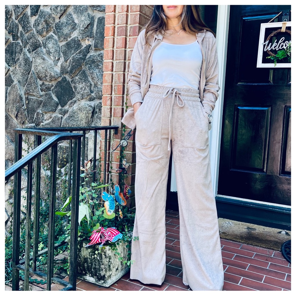 #02 FABULOUS TERRY ZIP UP HOODIE JACKET & WIDE LEG PANTS SET - Picture 4 of 6